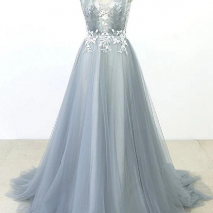 Prom Dresses,Simple Lace A-line Tul..