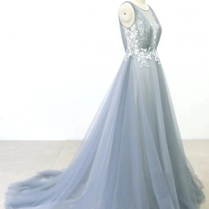 Prom Dresses,Simple Lace A-line Tul..