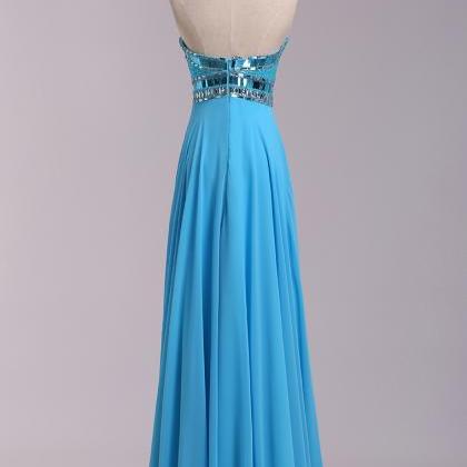 Blue Prom Dresses,Beaded Evening Dr..
