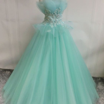 Prom Dresses,tulle Lace Long Prom Dress, Green..