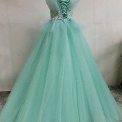 Prom Dresses,tulle Lace Long Prom Dress, Green..