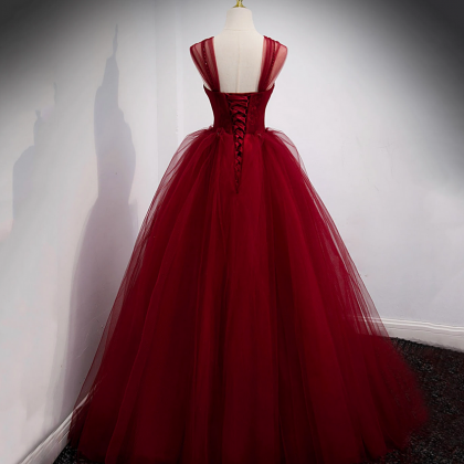 Prom Dresses,tulle Long Ball Gown Prom Dress..