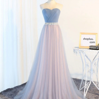 Prom Dresses,a-line Sweetheart Tulle Long Prom..
