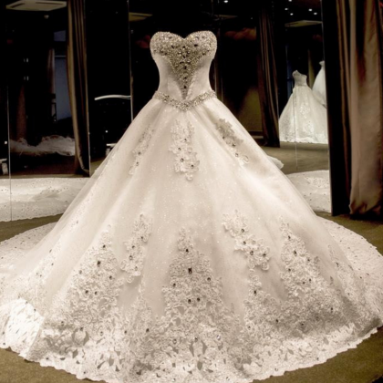 Gorgeous Luxury Beaded Ball Gown Wedding Dresses