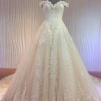 Wedding Dresses With Luxury Corded Lace Appliques