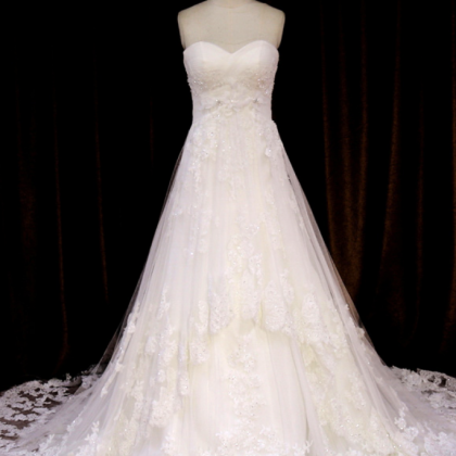 Lace Wedding Dress,a Line White Wedding..