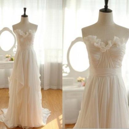 White Wedding Dresses,2016 Wedding Gown,chiffon..