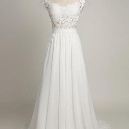 Simple Wedding Dresses,a-line Bridal Dress,cap..