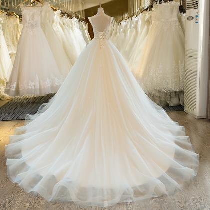 Charming Tulle Wedding Dress, Sexy Ball Gown..