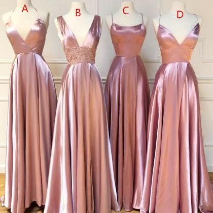 2022 Long Pink Bridesmaid Dresses For Wedding..