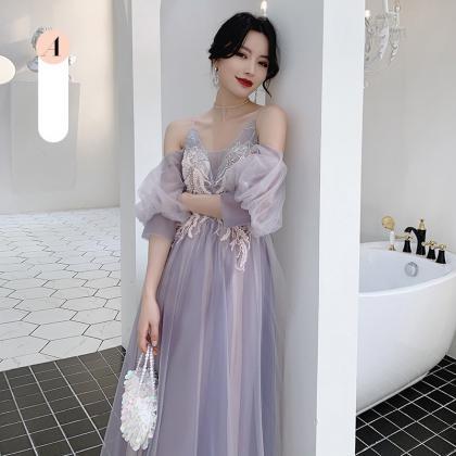 Long Purple 2022 Bridesmaid Dress Formal Dresses..