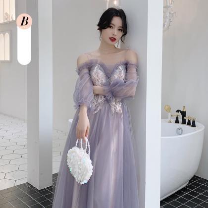 Long Purple 2022 Bridesmaid Dress Formal Dresses..