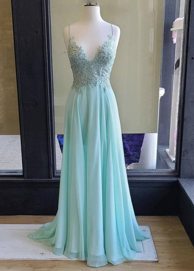 Prom Dresses,chiffon Lace Long Prom Dress Evening Dress