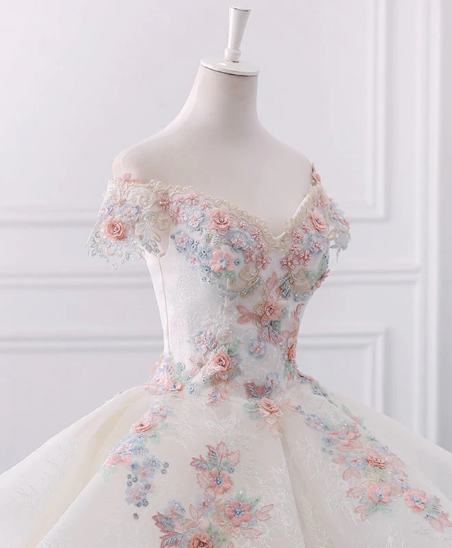 Prom Dresses,sweetheart Off Shoulder Lace Ivory Long Prom Dress ...