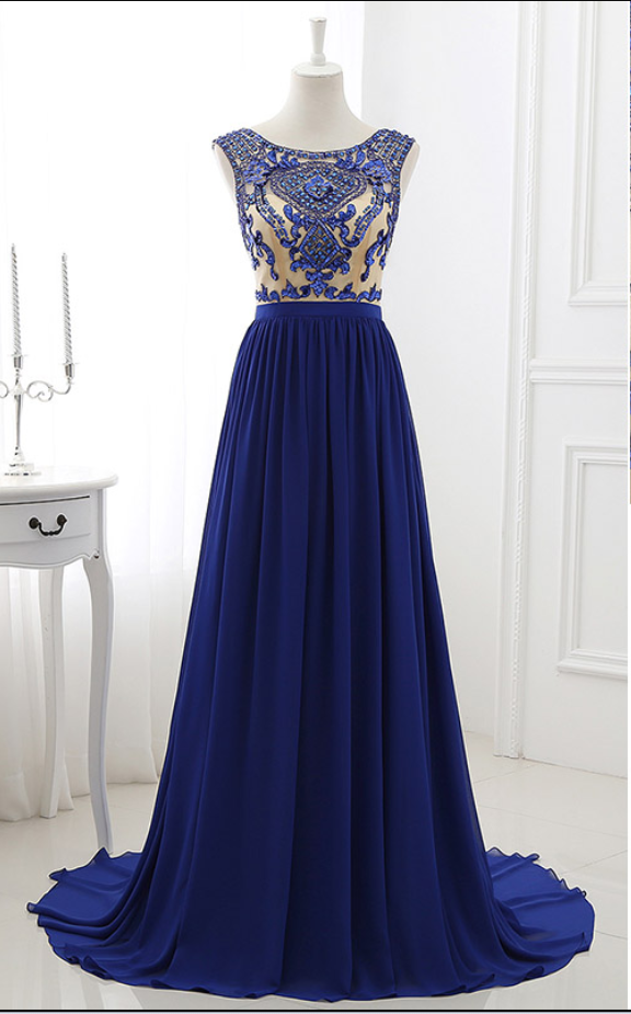 Royal Blue A-line Prom Dress,long Prom Dresses,prom Dresses,evening Dress, Evening Dresses,prom Gowns, Formal Women Dress