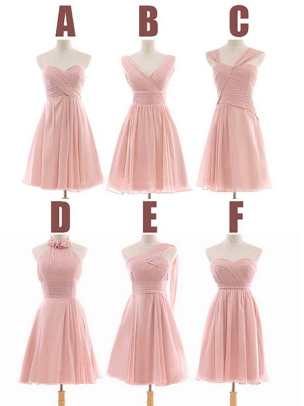 short light pink bridesmaid dress