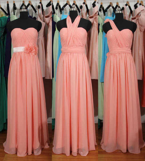 Pink Bridesmaid Dress, Long Bridesmaid Dress,chiffon Bridesmaid Dress, Bridesmaid Dress, Mismatched Bridesmaid Dress, Bd2721