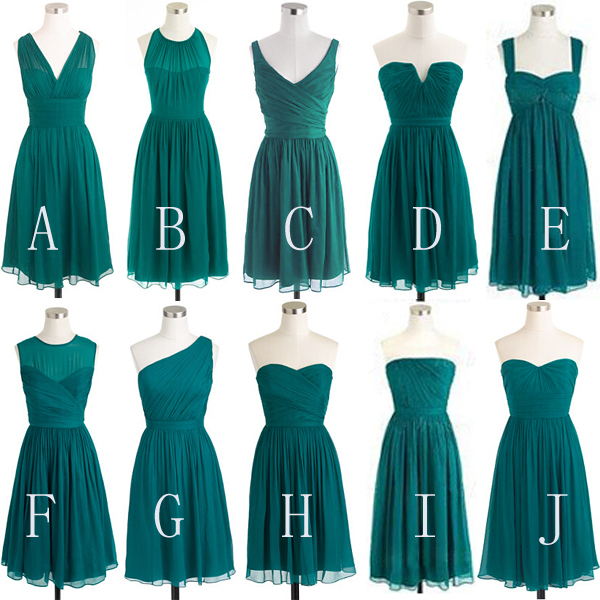Teal Green Bridesmaid Dress, Short Bridesmaid Dress, Occasion Dress, Bridesmaid Dress, Chiffon Bridesmaid Dress, Simple Bridesmaid Dress, Dress