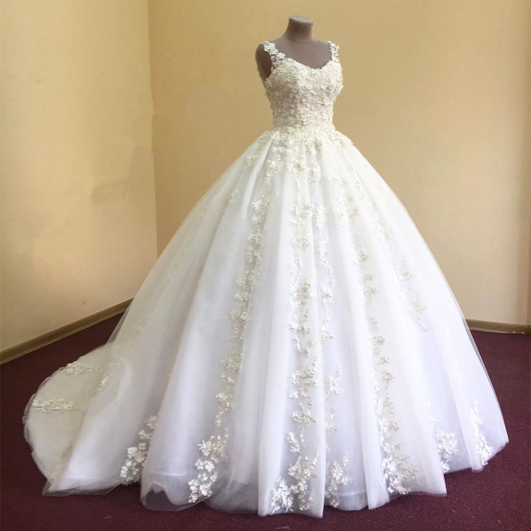 Wedding Dresses, Wedding Gown,elegant Lace Appliques V Neck White Organza Ball Gowns Wedding Dress 2022