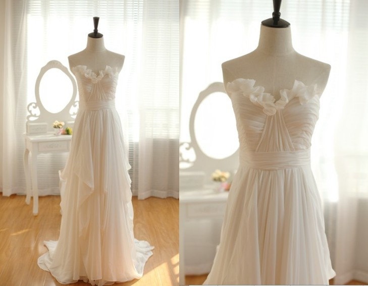 White Wedding Dresses,2016 Wedding Gown,chiffon Wedding Gowns,a Line Bridal Dress,fitted Wedding Dress,brides Dress,vintage Wedding