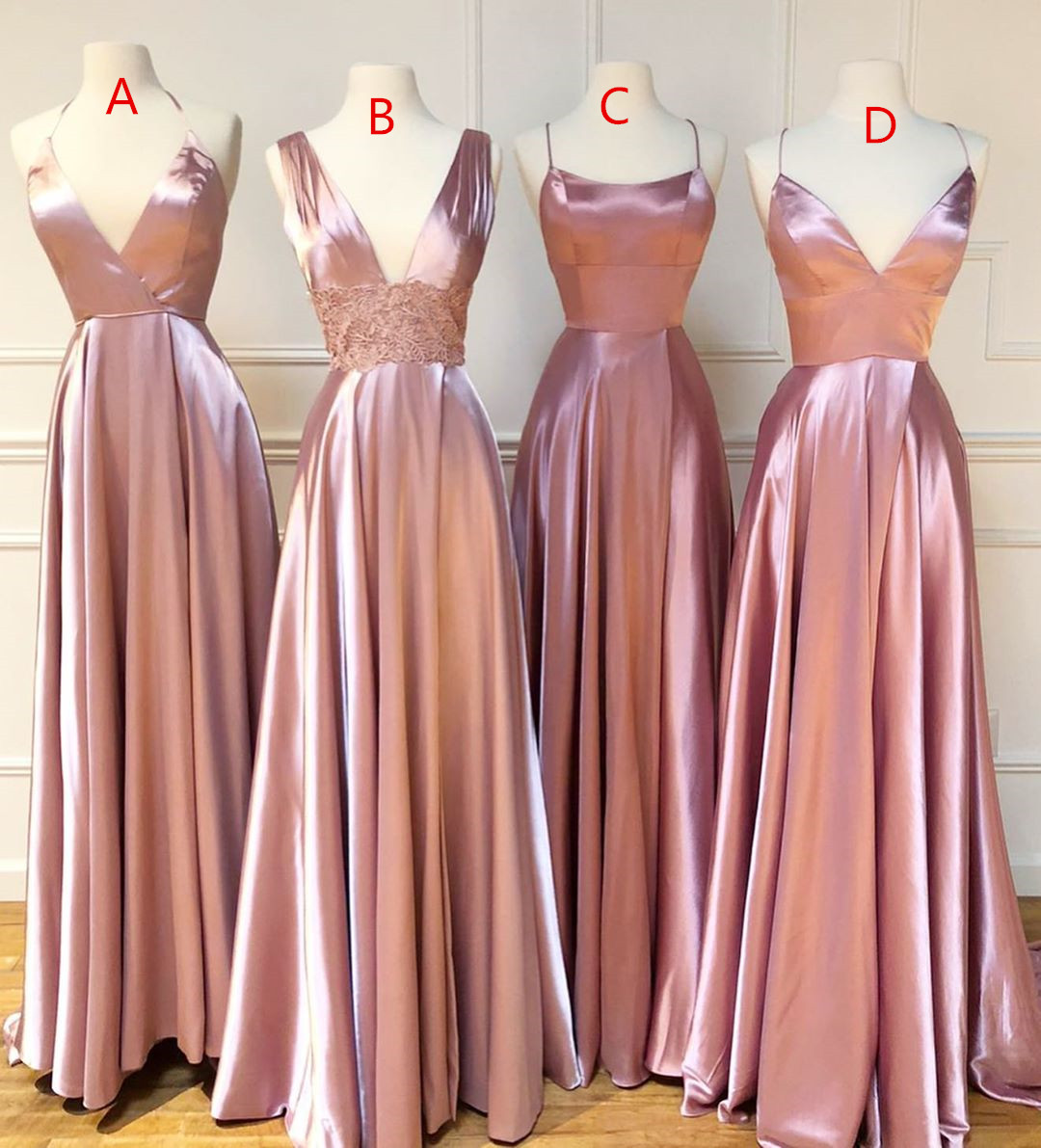 2022 Long Pink Bridesmaid Dresses For Wedding Party A Line Plus Size Women Dress Gowns