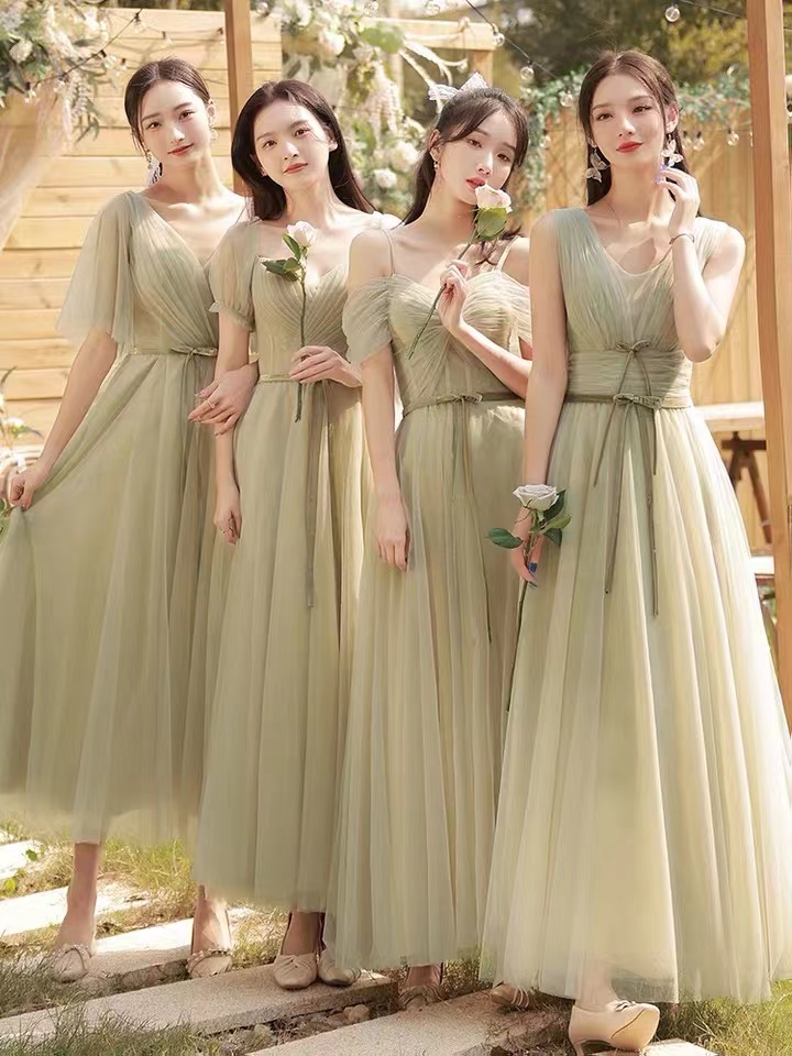 , Green Bridesmaid Dress, Sorority Party Dress , Fresh Prom Dress,custom Made
