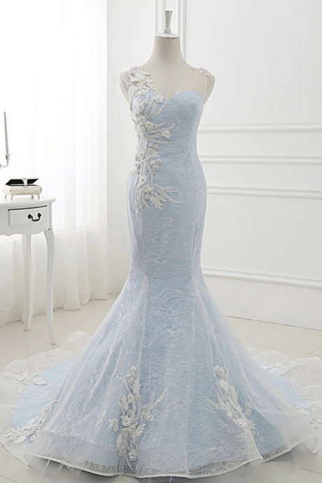 Prom Dresses,Prom Dresses,Lace Mermaid Evening Dresses, Formal Dress With Applique formal dress