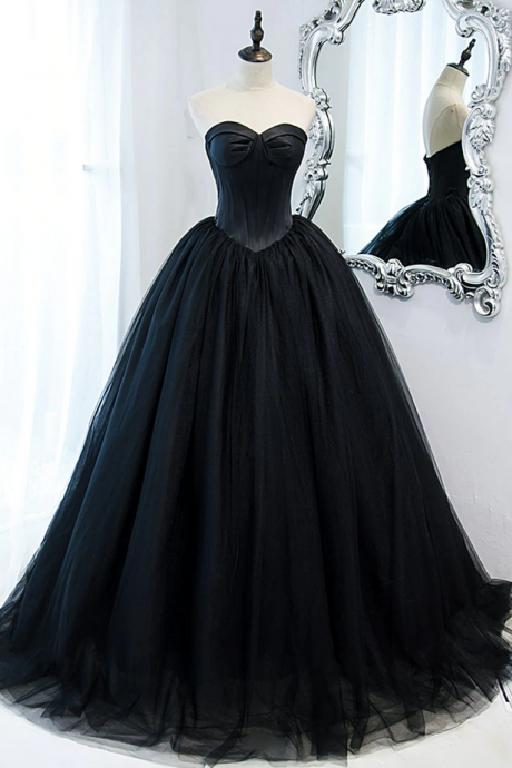 Prom Dresses,simple Sweetheart Neck Tulle Long Prom Dress, Evening Dress