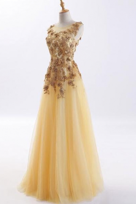 prom dresses,Beautiful Tulle Long Formal Gowns, Flowers Party Dresses, Long Prom Dress