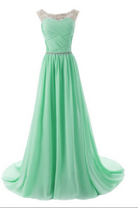 Chiffon Charming Prom Dresses, Floor-length Evening Dresses, Prom Dresses, A-line Real Made Prom Dresses