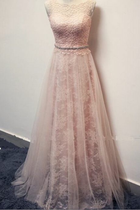 The Charming Appliques And Lace Prom Dresses, Floor-length Evening Dresses, Prom Dresses, A-line Real Made Prom Dresses