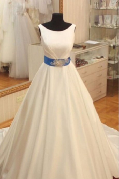 Western Style Wedding Dresses,Noble Wedding Dresses,Sleeveless Wedding Dresses,Satin Wedding Dresses