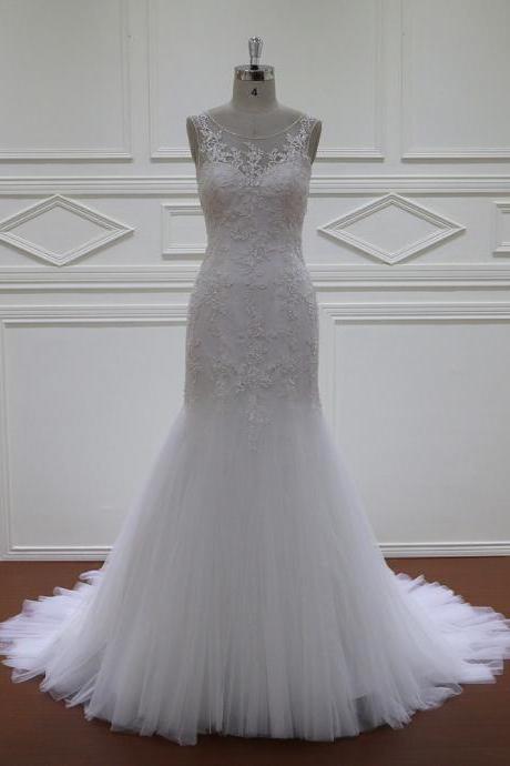 Wedding Gowns,white Mermaid Wedding Dresses,tulle Wedding Dress Bridal Gown