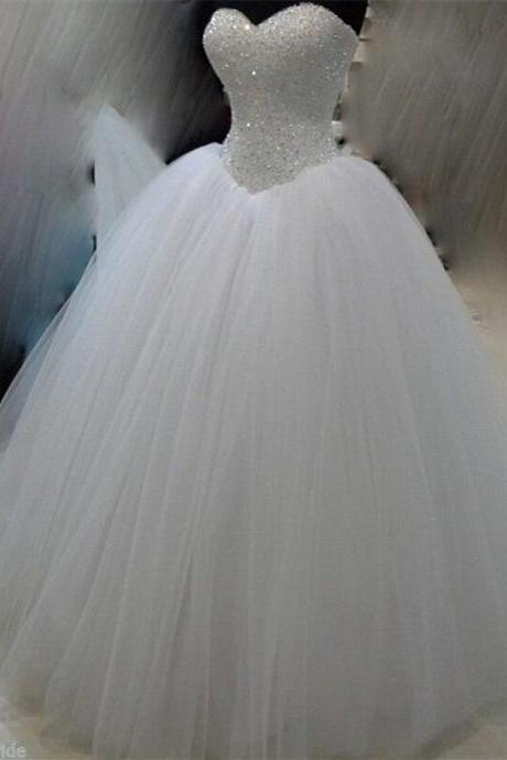 Wedding Dresses White/ivory Beadding Wedding Dress Bridal Gown Custom Size