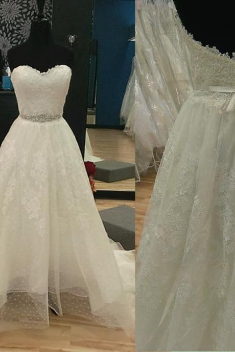 Lovely Wedding Dress,custom Wedding Dress,appliques Wedding Gown,backless Bridal Dresses