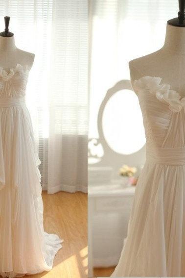 White Wedding Dresses,2016 Wedding Gown,chiffon Wedding Gowns,a Line Bridal Dress,fitted Wedding Dress,brides Dress,vintage Wedding