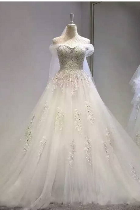 Wedding Dress,wedding Gown,bridal Gown,bride Dresses, Long Wedding Dresses,lace Wedding Dress,applique Wedding Dress,ball Gown Wedding