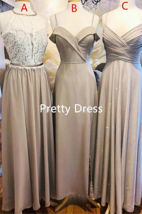 Custom Made Long Lace Bridesmaid Dress Plus Size A Line Chiffon Formal Party Dresses