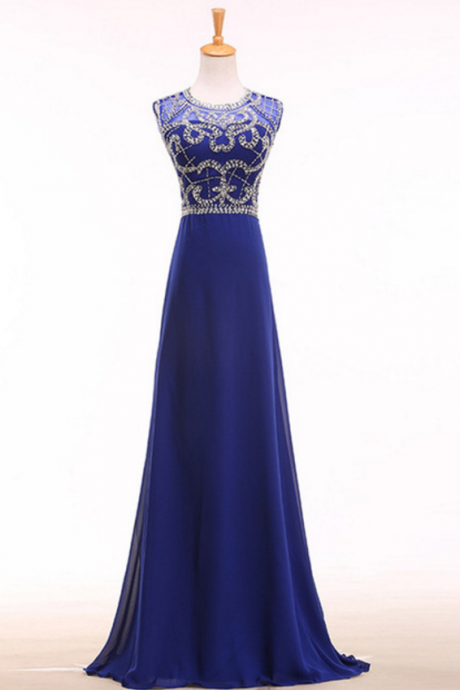 Royal blue beach evening gown, sequined evening gown, formal gown, formal dress, evening gown