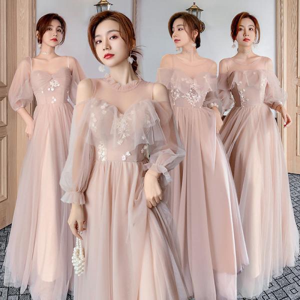 Bridesmaid dress long section 2022 new performance banquet small dress wedding annual party evening dress female